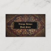 Decoratief  Antiek Lederen Gouden Boek Visitekaartje (Voorkant)