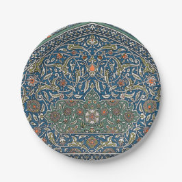 decoratief arabesk bloemenpatroon papieren bordje