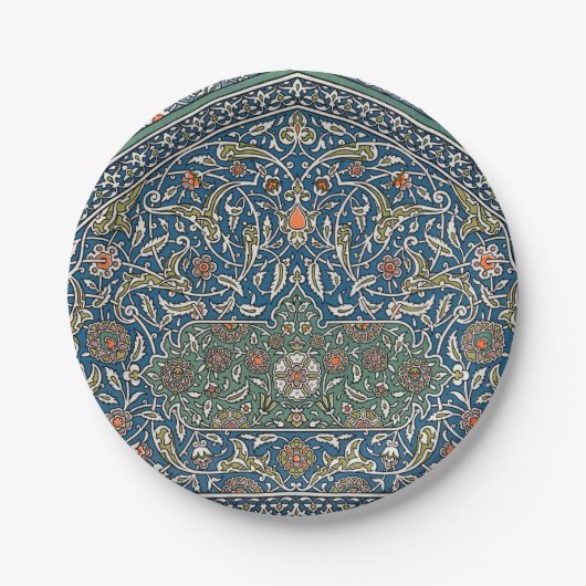  decoratief arabesk bloemenpatroon papieren bordje (Voorkant)