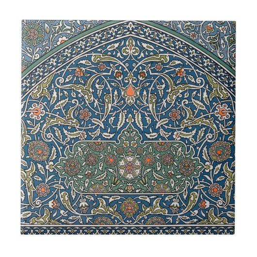  decoratief arabesk bloemenpatroon tegeltje (Voorkant)