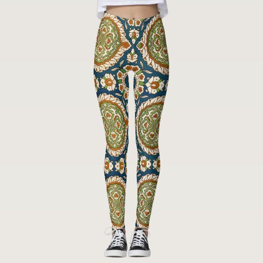 Decoratief  Arabisch Bloemenpatroon Leggings (Voorkant)