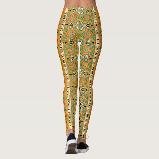  decoratief Arabisch bloemenpatroon Leggings (Achterkant)