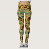  decoratief Arabisch bloemenpatroon Leggings (Voorkant)