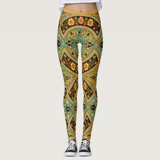  decoratief Arabisch bloemenpatroon Leggings (Voorkant)