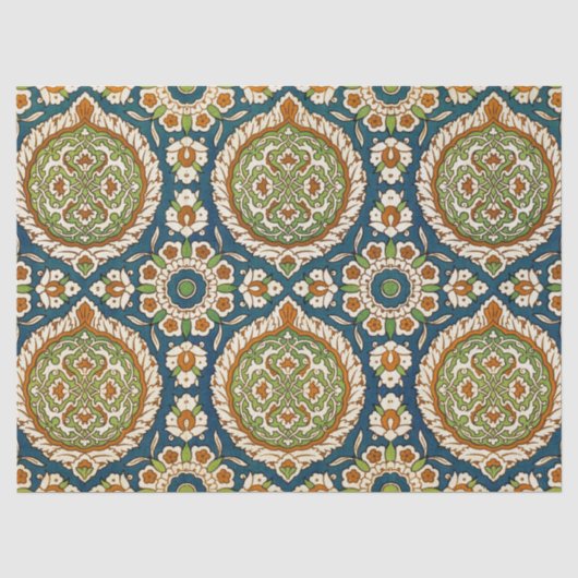 Decoratief  Arabisch Bloemenpatroon Tissuepapier (Voorkant)