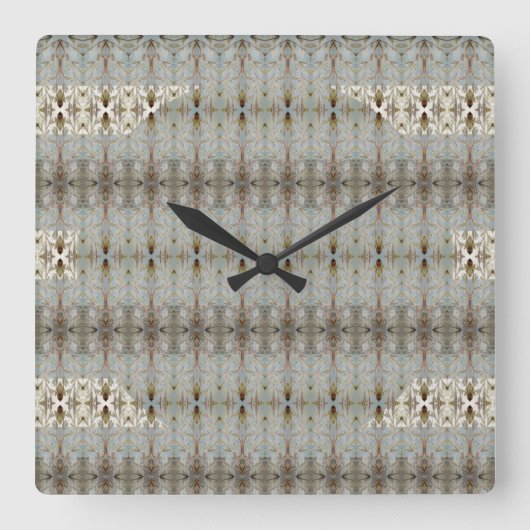Decoratief Artsy Patterned Vierkante Klok (Voorkant)