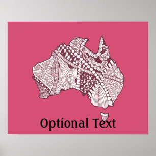 Decoratief Australië Map Art Poster