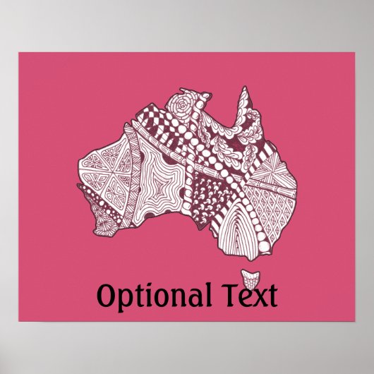 Decoratief Australië Map Art Poster (Voorkant)
