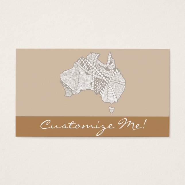 Decoratief Australië Map Art Visitekaartje (Voorkant)