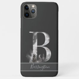 Decoratief B Monogram met naam, grijs Case-Mate iPhone Case