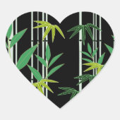 Decoratief bamboe patroon hart sticker (Voorkant)