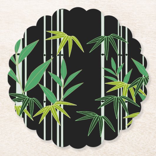 Decoratief bamboe patroon kartonnen onderzetters (Voorkant)