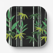 Decoratief bamboe patroon papieren bordje (Voorkant)