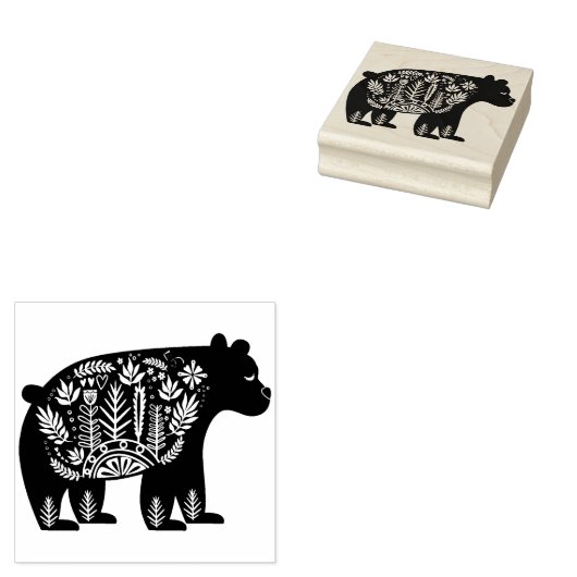 Decoratief  Beer Rubberstempel (Gestempeld)
