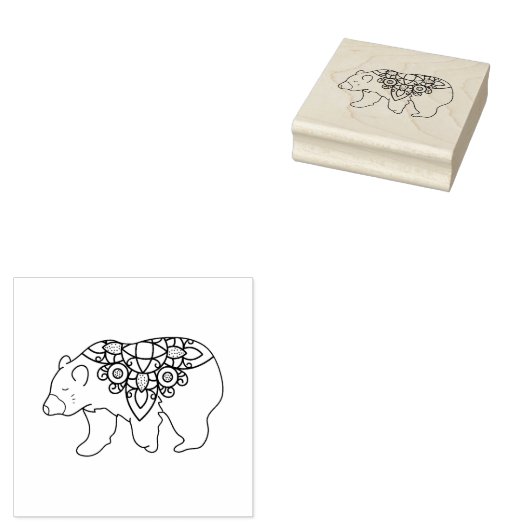 Decoratief Beer Rubberstempel (Gestempeld)