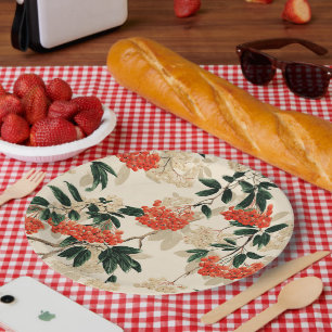 Decoratief Berry Floral Patroon Papieren Bordje