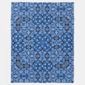 Decoratief Blauw Denim Satijn Mandala Quilt Patroo Fleece Deken (Voorkant)