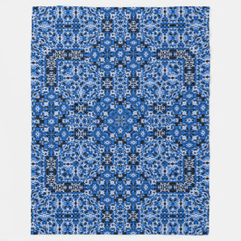 Decoratief Blauw Denim Satijn Mandala Quilt Patroo Fleece Deken