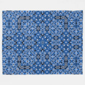 Decoratief Blauw Denim Satijn Mandala Quilt Patroo Fleece Deken (Voorkant (Horizontaal))