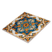 Decoratief Blauw Geel Middellandse Zee Tegeltje (Zijkant)