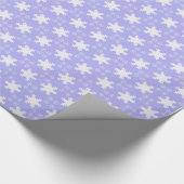 Decoratief blauw kerstwit Snowflake Decor Cadeaupapier (Hoek)