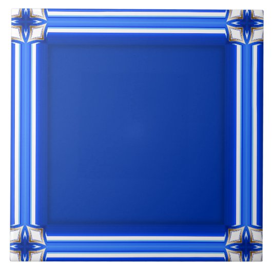 Decoratief blauw Lijst Tegeltje (Voorkant)