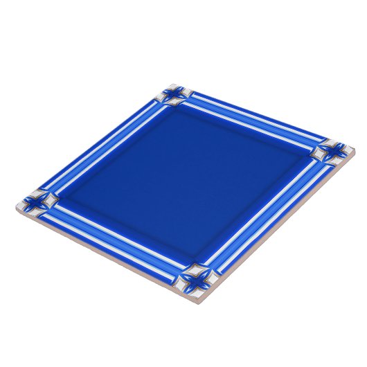 Decoratief blauw Lijst Tegeltje (Zijkant)