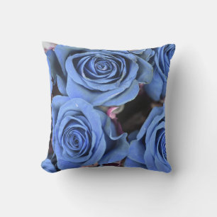 Decoratief blauw Roos Kussen