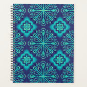 Decoratief Blauw Sneeuwvlok Boho patroon Planner (Voorkant)