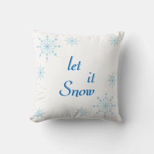 Decoratief blauw Snowflake laat het sneeuwen Kussen