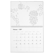 Decoratief, Bleek grijs Kalender (Feb 2027)