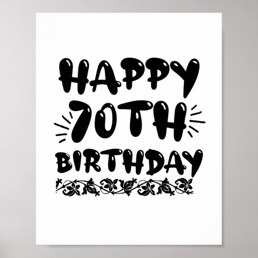 Decoratief blij 70ste verjaardag, zeventigste poster (Voorkant)