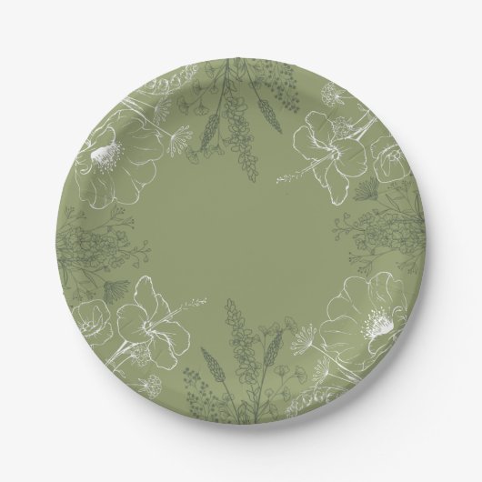 Decoratief Bloemen Salie Papier Bord (Voorkant)