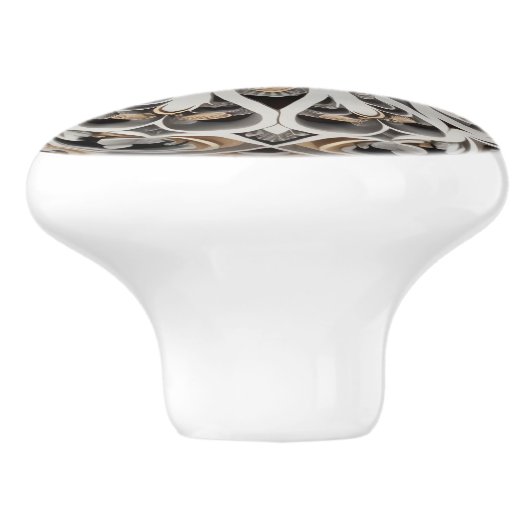 Decoratief Bloemen Scrollwork Orb Keramische Knop (Zijkant)