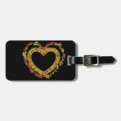 Decoratief bloemenhart bagagelabel (Voorkant horizontaal)