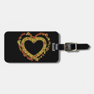 Decoratief bloemenhart bagagelabel