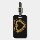 Decoratief bloemenhart bagagelabel (Voorkant verticaal)