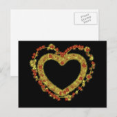 Decoratief bloemenhart briefkaart (Voorkant / Achterkant)