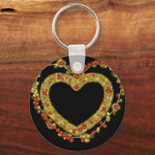 Decoratief bloemenhart sleutelhanger (Voorkant)