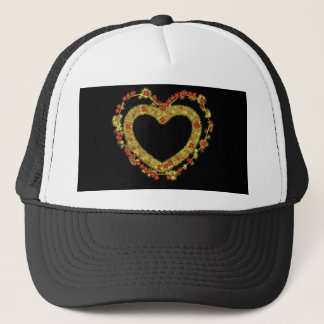 Decoratief bloemenhart trucker pet