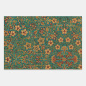  decoratief bloementapijt patroon inpakpapier vel (Voorkant 3)