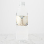 Decoratief bloemframe waterfleslabel waterfles etiket (Voorkant)