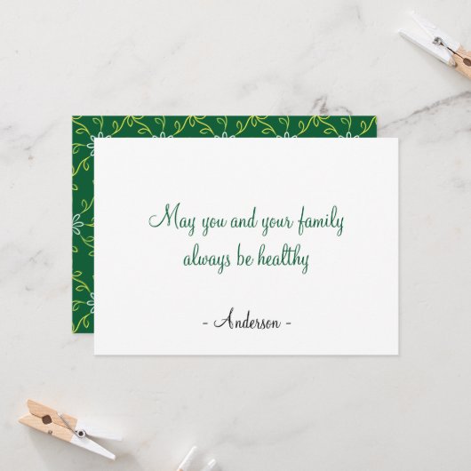 Decoratief bloemig naadloos patroon kaart (Voorkant / Achterkant in situ)