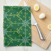 Decoratief bloemig naadloos patroon theedoek (Quarter Fold)