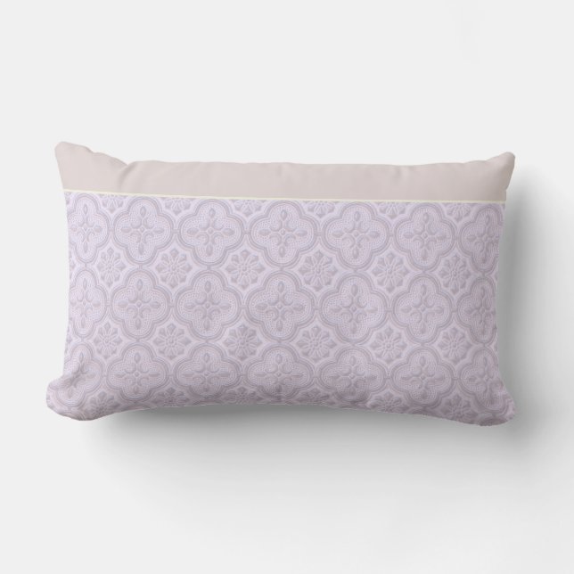 Decoratief bloemmotief in Mauve Kussen (Voorkant)