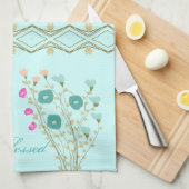 Decoratief bloemmotief met accent theedoek (Quarter Fold)