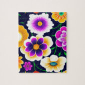 Decoratief bloemmotief Schattigee kleurrijke bloem Legpuzzel (Verticaal)