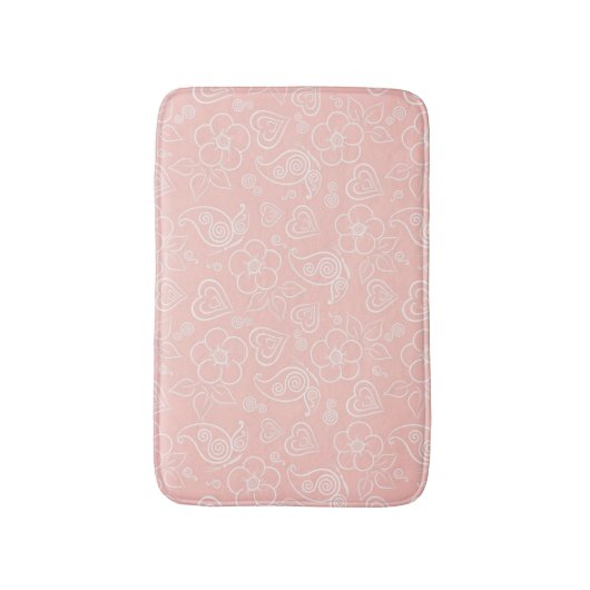 Decoratief bloempatroon badmat (Voorkant Verticaal)