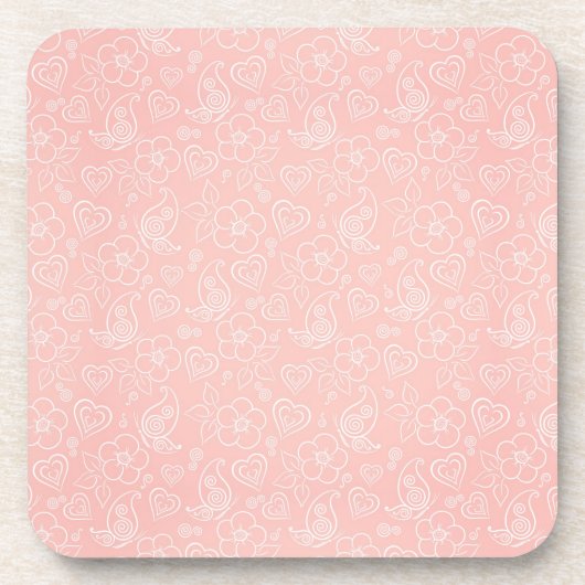 Decoratief bloempatroon bier onderzetter (Voorkant)