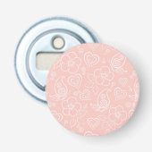 Decoratief bloempatroon button flesopener (Voorkant)